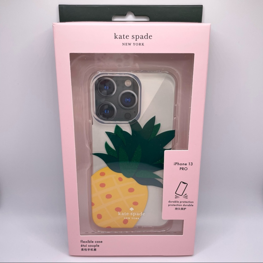 Kate Spade Glittery Pineapple Colada Printed iPhone 13 Pro/13 Pro Max Case